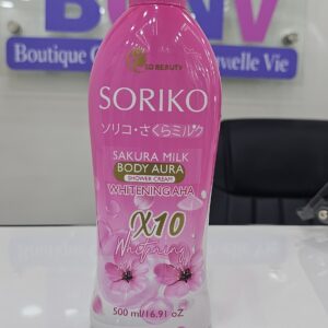 GEL DOUCHE 🚿 SORIKO SAKURA MILK  BODY AURA WHITENING AHA 
X10